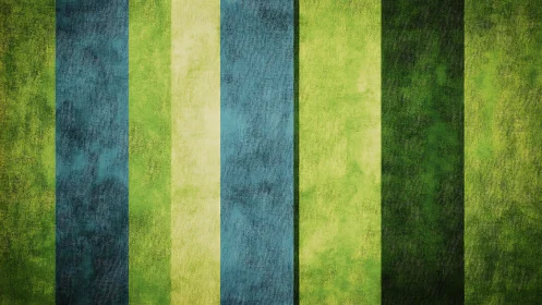 Vertical textured stripes in blue and green tones artwork.