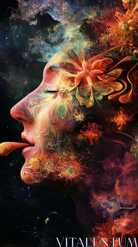 Fractal nebula portrait of synesthetic astral exhalation.