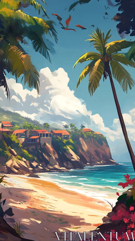 Tropical Paradise: Clifftop Villa Overlooking Golden Shores.