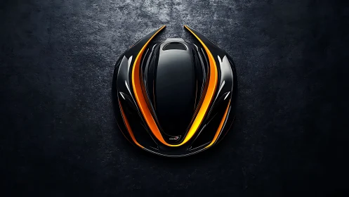 Futuristic black car hood with glowing orange aero blades.