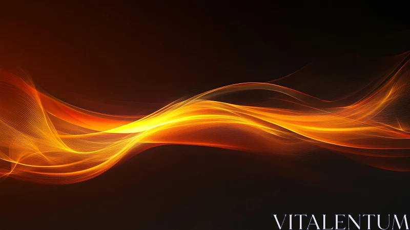 Golden Light Waves Flow Through Darkness.