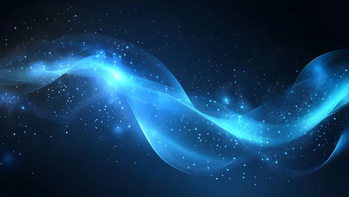 Parametric blue light ribbon with particulate bokeh field