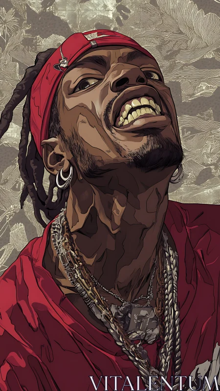 Intense hip hop portrait radiates raw confidence and motion