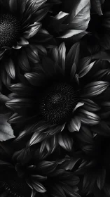 Dramatic Sunflowers: A Moody Dance of Light and Shadow.