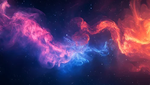 Chromatic nebular filaments in turbulent cosmic interface.