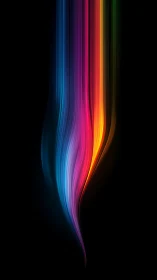 Chromatic light trails streaming over deep black ground.