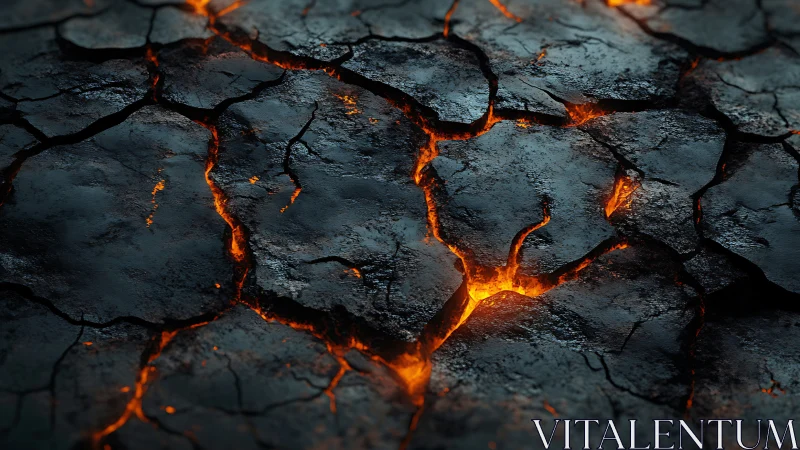 Lava's Intricate Dance: Where Fire Splits Stone.