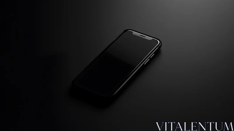 Modern smartphone rendered against dark gradient background surface.
