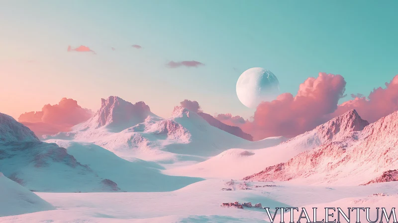 Lunar-illuminated pastel tundra under atmospheric scattering gradients.