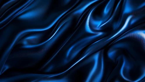 Midnight blue satin folds with intense metallic sheen.