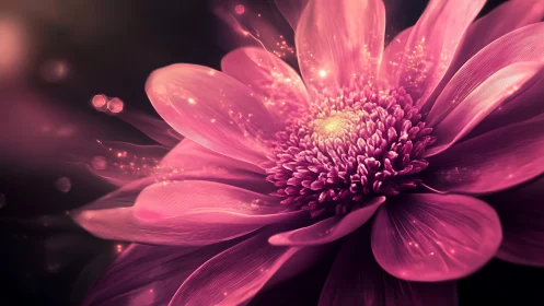 Luminescent Gerbera: Digital Botanical Study in Radiative Form.