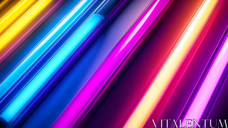 Spectral neon waveguides in diagonal chromatic convergence.