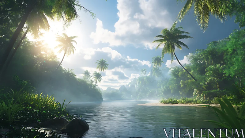 Tropical River Paradise with Pristine Wilderness Landscape