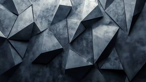 Geometric concrete planes intersect in cool sculpted relief.