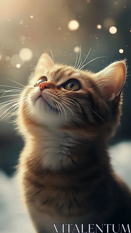 Feline Portrait with Bokeh Luminescence Effect.