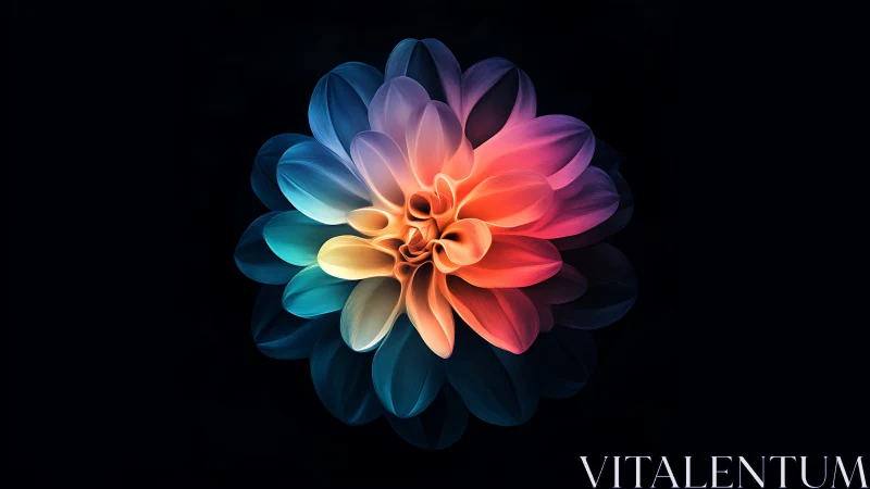 Radiant Dahlia with Luminous Gradient Petals.