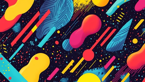 Geometric neon abstraction with dynamic vector gradients layout.