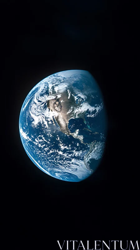 Earth is partially illuminated against a dark space background