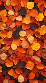 Overlapping autumn leaves form dense warm-toned ground cover