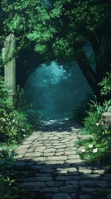 Enchanted Garden Gate: Where Light Meets Mystery.