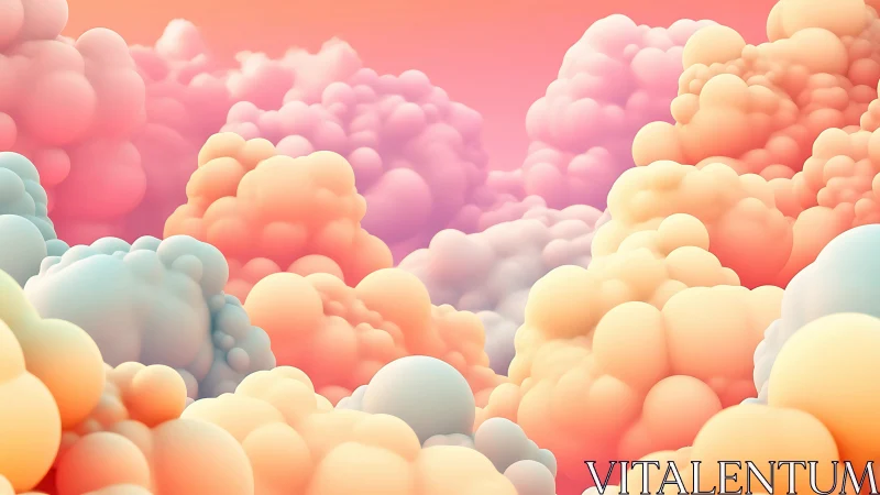 Soft pastel cloudscape forms glowing abstract horizon.