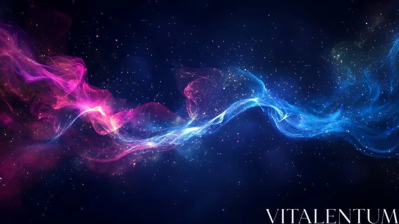 Nebula energy streams intertwine in vibrant cosmic ribbon.
