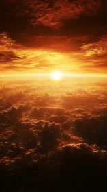 Sunlit cloud layer observed from high atmospheric altitude