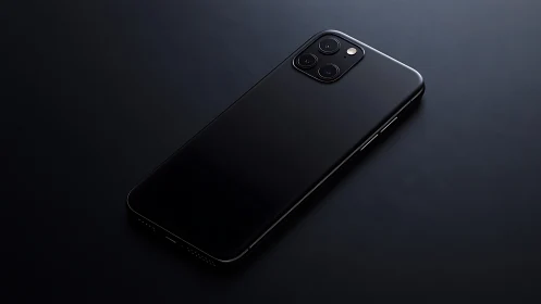 Black Smartphone with Triple Camera System Displayed.