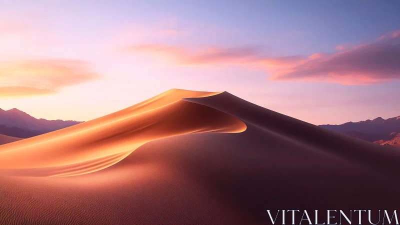 Sunlit desert spine glows softly beneath lavender dawn