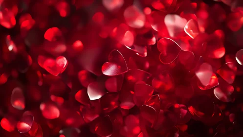Red Heart Bokeh: Romantic Depth of Field Composition.