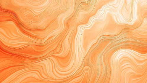 Peach currents ripple like molten marble across soft horizons