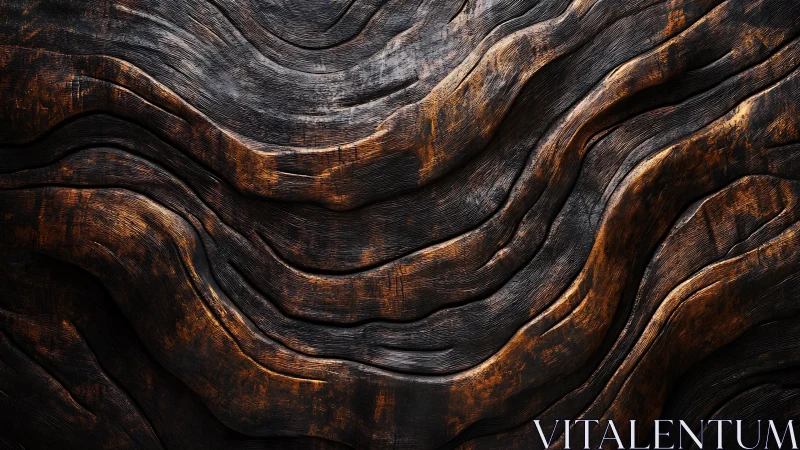 Weathered wooden waves carving quiet rhythms in amber light.