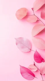 Soft pink leaves drift gently across a pastel background
