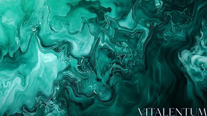 Swirling teal marble patterns invite a calm, dreamy gaze