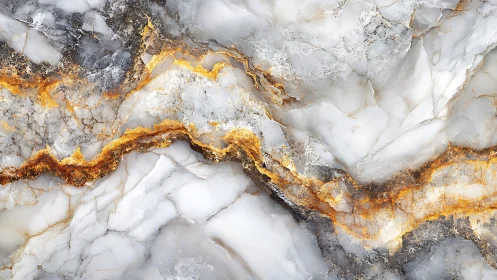 Elegant natural marble texture with gold and grey veining, realistic style.
