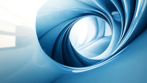 Parametric vortex tunnel in glossy cyan continuum space.