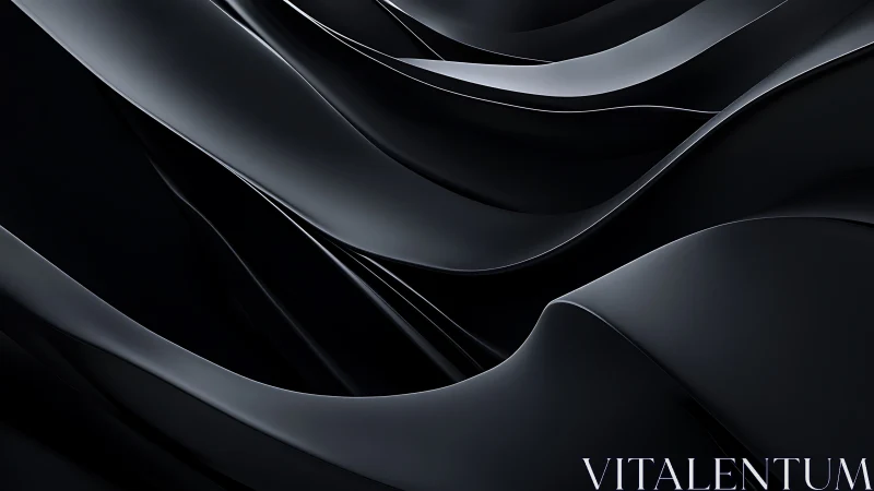 Parametric black wave surfaces with high-gloss microreflections.