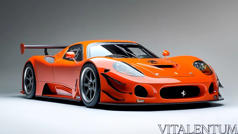 Bright orange race car poised for speed and quiet drama.