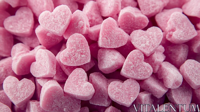 Crystalline Pink Hearts Dusted in Sugary Sweetness