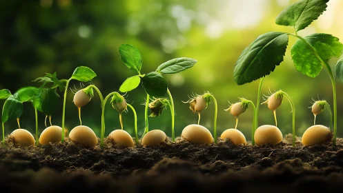 Soybean seedlings show synchronized growth stages in soil