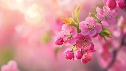 Blossom Ballerinas Caught Mid-Twirl in Sunset Glow