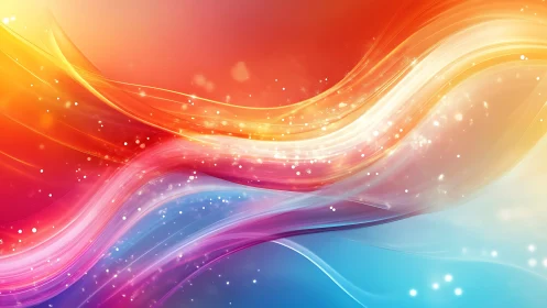 Vibrant multicolor light waves flow across radiant gradient