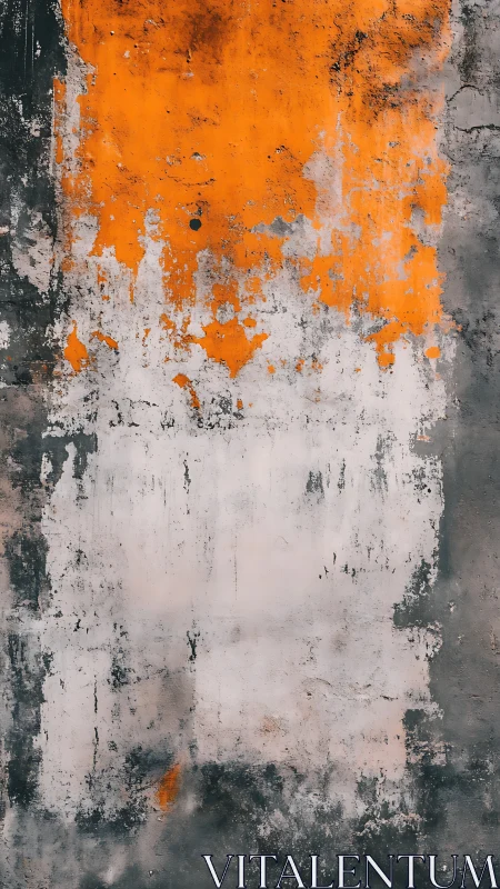 Weathered vertical wall surface with orange and white layers.