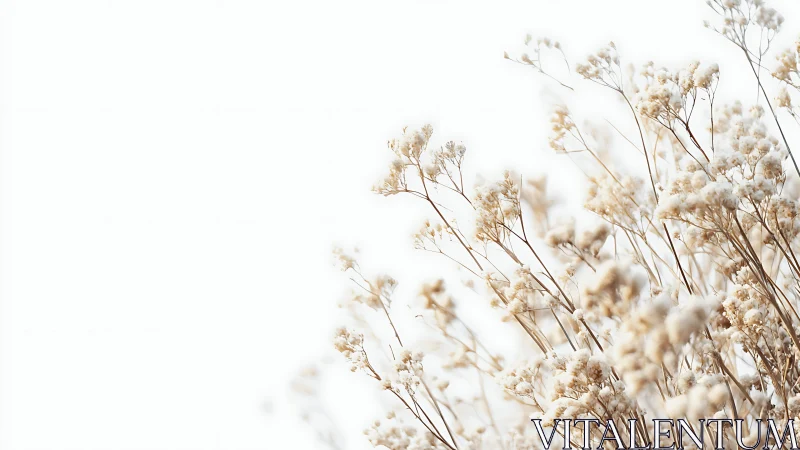 Dried Baby's Breath Flowers in Soft Focus.