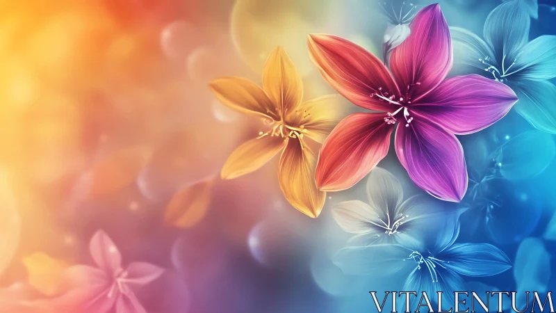 Gradient Background with Stylized Flowers.
