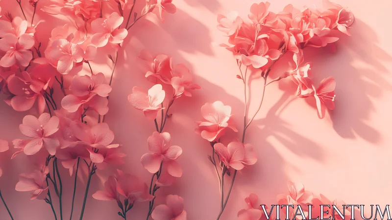 Pink Flowers Dance in Soft Morning Light