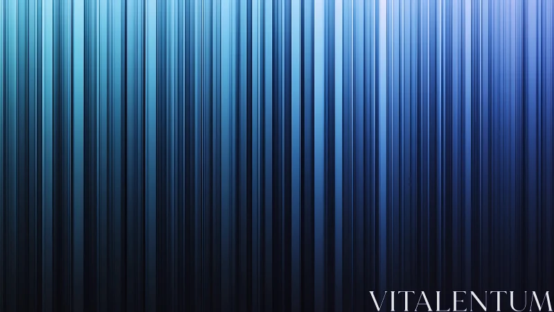 Vertical blue gradient stripes form reflective metallic abstract field
