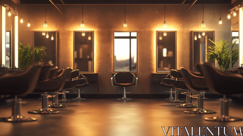 Velvet-lit salon sanctuary waiting for its next hair story.