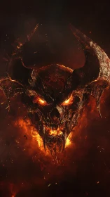 Molten horned warlord bursts from the furnace of shadows