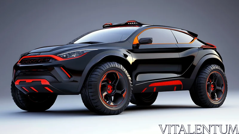 Futuristic black off-road SUV concept shows aggressive stance